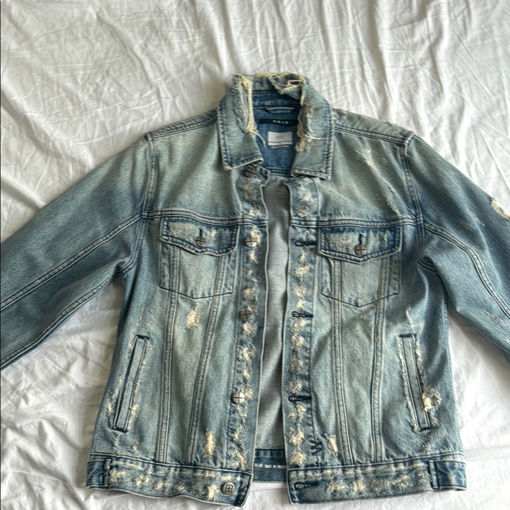 Ksubi Light Blue Distressed Denim Jacket
